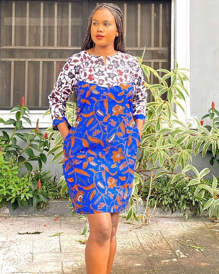 combination ankara short gown styles