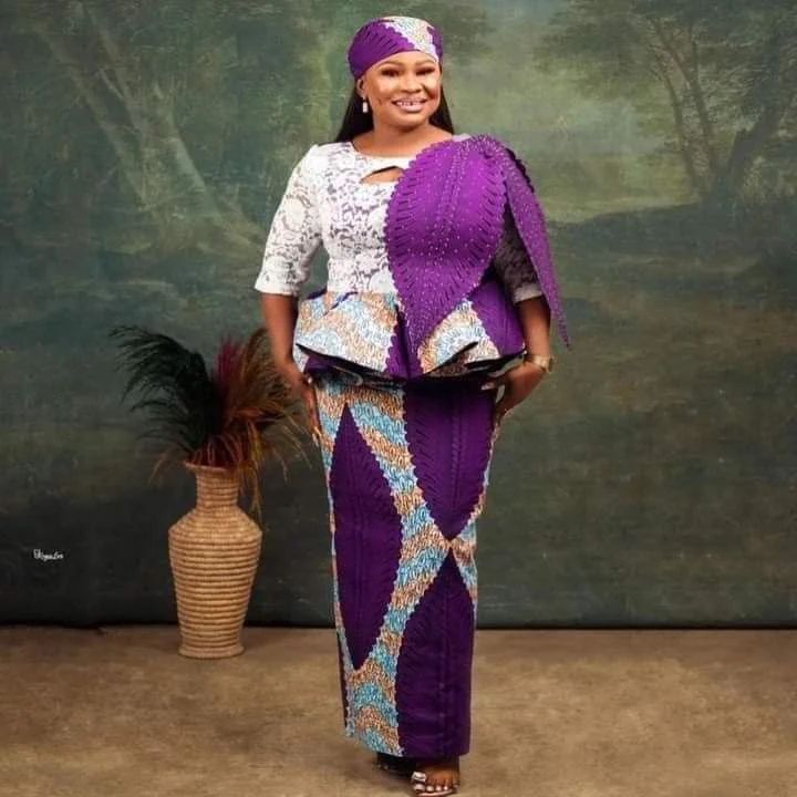 Latest Hausa Styles for Ankara Skirt and Blouse