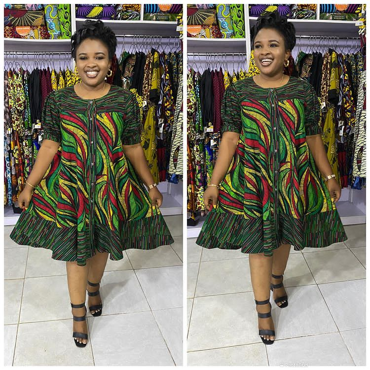 flare; crazy ankara short gown styles